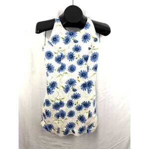 VTG Blue Daisy Floral Halter Dress Sleeveless XS Y2K 1990s Accomplice Mini